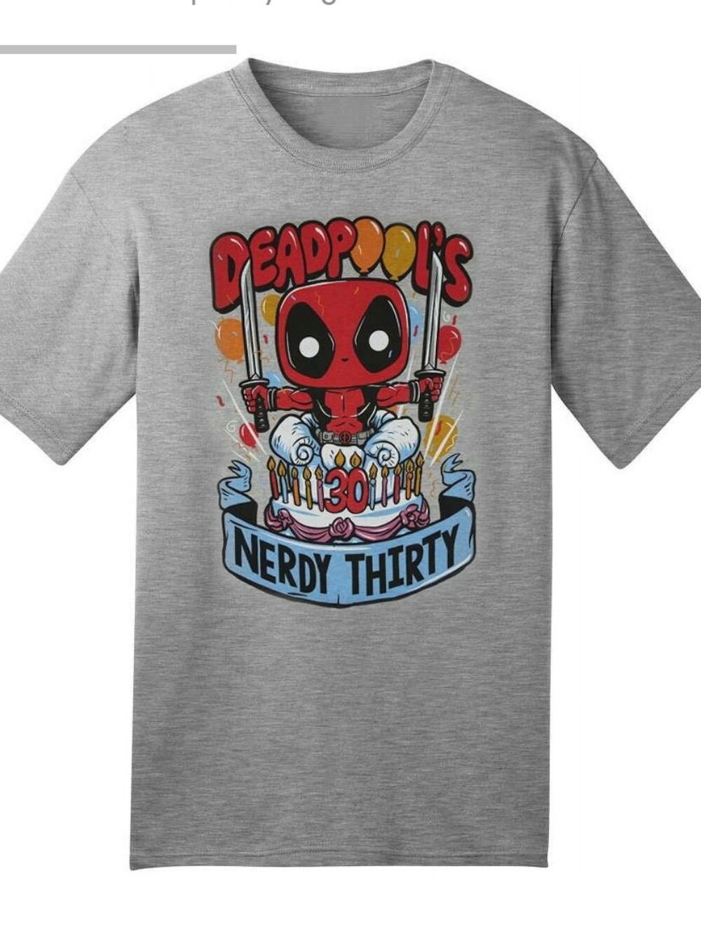 Funko Pop Tee Marvel Collector Corps Deadpool Nerdy Thirty T-shirt XL NEW